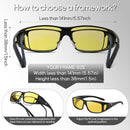 Polarized Fit Over Glasses Sunglasses for Men Women Driving Square Wrap Around Shades UV Protection Sun Eyewear PT2006 | 2pcs(black/Nightvision) | 62 Millimeters — 4