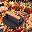 Kitchen Tools Heavy Duty Cast Iron Smash Burger Press Round Barbecue Meat Flat Press with Anti Scalding Wooden… — 4