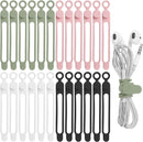 24Pcs Silicone Cable Ties, Cord Organizer Cable Management-Multi photo 1