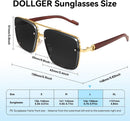 Dollger Square Aviator Sunglasses for Men and Women Fashion Metal Vintage Gradient Shades Sunglasses UV400 Protection | B:black | 60 Millimeters — 5