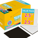 AUREUO Mini Magnetic Canvas Panel 2.5x2.5 Inch / 24 Pack - Small Square Flat Canvas Board with Magnet Back Art Gift Set Bulk Pack Tiny Thin Canvases for Painting & Craft | 2.5"x2.5", Canvas Panel — 1