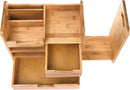 ZOOFOX Bamboo Desk Organizer with Adjustable File Holder, Mail Organizer Countertop with Drawer, 4-Tier Desktop Organization and Desk Accessories for Home Office School Supplies, No Assembly Required — 3