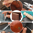 Leather Craft Tools, 60 Pieces Leather Working Tools and Supplies with Storage Bag Cutting Mat Prong Punch Groover Edge Creaser Stamping Carving Knife Awl Hammer for Craft Making DIY Sewing — 6
