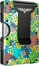Lenvoten Upgraded Hinged Minimalist Wallet for Men, RFID Blocking Wallet - Tropical Floral — 1