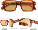 SOJOS Big Trendy Square Polarized Sunglasses Womens Mens, Retro Large Chunky Oversized Rectangle Shades SJ2345 | Deep Caramel/Light Brown Tint — 4