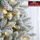 7.5 FT Pre-lit Snow Flocked Christmas Tree Spruce with Remote Control, 350 Warm White Multi-Color Changing LED Lights, Artificial Hinged/Feel Real/Realistic for Home, Dual Color LED — 2