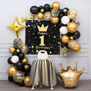 Zesliwy Black Gold Confetti Balloons 50 pack - 12 Inch Gold White and Black Confetti Balloons with Ribbons for Graduation Birthday Wedding Party Decorations | Black Gold White — 6