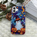 Case for iPhone 16,Scratch Resistant Hybrid Double Layer Hard Shell，Halloween Colored Glass Witch Ghost — 3