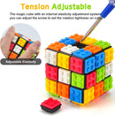 Willking Speed Cube 3x3 Build-on Brick Magic Cube 3x3x3 Brain Teaser Puzzles and Building Brick Blocks Toy for Kids Adult（Included Brick Separator） — 3
