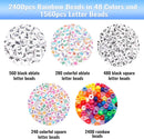 Quefe 48 Colors 4000pcs Pony Beads Bracelet Making Kit with Letter Beads — 3