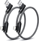 iPhone Charger 1ft 90 Degree MFi Certified Short Lightning Cable 2-Pack 1