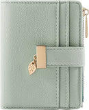 Pomelo Best Small Wallet Women RFID Blocking Bifold Soft Leather Card Holder with ID Window Zipper Coin Pocket Wallets for Women Green — 1