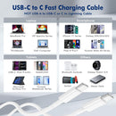 APFEN USB C to USB C Cable (6FT, 2Pack),Type-C 60W Fast Charging Cord 7