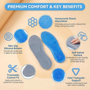 1Pair Blue Silicone Gel Reusable Honeycomb Full Length Non Slip Comfort Sports Insole Air Cushion Damping Shoe Pad Cushion Shoe Inserts for Men Women (L:11.4in) - S:9.8in — 3