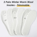 Janmercy 3 Pairs Wool Fleece Insoles, Adjustable Warm Fuzzy Inserts — 5