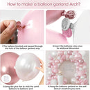 Blocesa Pearl Pink White Balloons Arch Kit Double Stuffed, Party Decor. — 3