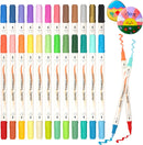 Shuttle Art 48 Colors Dual Tone Acrylic Paint Markers, 24 Pack Acrylic Paint Pens Set for Rock Painting, Ceramic, Wood, Canvas, Glass, Stone, Fabric, Card Making, DIY Football Crafts | 48 Colors 24 Pack | 1 Count (Pack of 24) — 1