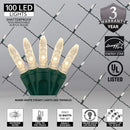 Wintergreen Lighting Set of 100 Warm White LED Christmas Net Lights, Outdoor Christmas Decorations, Green Wire (4 x 6 ft, M5 Lights, LED Warm White) — 3