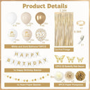 White and Gold Birthday Decorations for Women Girls with Butterfly Sticker — 3