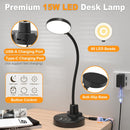 15W LED Desk Lamp with USB Charging Ports – Dimmable Table Lamp with 3 Color Temps, 5 Brightness, 4 Timers, Flexible… — 8