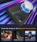 Diaclara Magnetic for iPhone 17e Case & iPhone 16e Case 6.1" Full Body Bumper,[Compatible with MagSafe] Military Drop Proof Cover with Built-in Screen Protector,Magnetic Black — 5