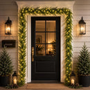 9Ft Christmas Norfolk Pine Garland+20 LED Lights Battery Powered for Mantle — 6