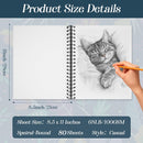 conda 8.5"x11" Sketch Book, 80 Sheets (68 lb/100gsm), Spiral Bound Artist Sketch Pad, Durable Acid Free Drawing Paper for Drawing Painting | 8.5"x11" 1 Pack | Purple — 2