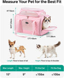 CarryTip Airline Approved Cat Carrier with Expandable Top, 17x11x9.5 in, Pink