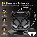 HAOYUYAN Wireless Earbuds, Sports Bluetooth Headphones, 80Hrs Playtime Ear Buds with LED Power Display, Noise Canceling Headset, IPX7 Waterproof Earphones for Workout/Running（Black） photo 2