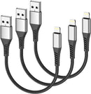 Short iPhone Charge Cable 6 Inch, 3Pack 0.5 Foot USB to Lightning Cord Braided for iPhone 14 13 12 11 Pro Max Xs 8 7 6 5 Plus, iPad Air/Mini(Black) 1