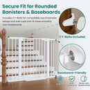 Cumbor 30-46" Baby Gate for Stairs, Auto Close Dog Gate for Doorways White