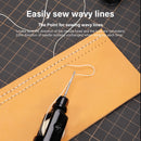 WUTA Repair Stitch Kit Leathercraft Stitch Awl Tool with 10Pcs Small Chrome-Plated Needle, for Leather, Belt, Canvas, Fabric, Bag Repair Professional Stitcher Leather Craft Tool | Set F (Stitch Awl Kit+10Pcs Small Silver Chrome-plated needl — 6