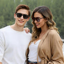 Retro Square Aviator Polarized Sunglasses Womens Mens Vintage Pilot Shades | Super Dark Black | Polarized Category 4 Lens — 2