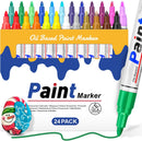 DAPAWIN Oil Based Paint Pen: Permanent Paint Marker, Quick-Dry, Waterproof Paint Set of 24 for Metal, Wood, Easter egg, Rock Painting, Glass, Fabric, Ceramic, Mug, Plastic, Stone, Christmas Stencil | 24 Colors — 1