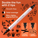 ARTISTRO 5 Black Dual-Tip Acrylic Paint Marker Pens for Drawing — 2