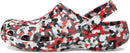 Crocs Unisex Adult Classic Marbled Tie-dye Clogs – Red/Multi Confetti — 4