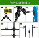 165FT Automatic Drip Irrigation System with Timer & Brass Connectors - DIY Garden Watering Kit for Raised Beds, Lawn & Greenhouse, 1/2" & 1/4" Blank Distribution Tubing | 11.61“ × 11.22” × 5.71“ — 7
