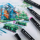 Dabo&Shobo 80 Color Alcohol Marker Pens, Bright Permanent Markers For Coloring, Markers For Adults Coloring Book, Wide Chisel and Fine Tip, Dual Tip Design, Equipped with Black Suitcase — 7