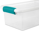 Sterilite 6 Quart Latching Box, Small Clear Plastic Storage, White, 12 Pack — 5