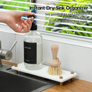 Razborci Water Absorbing Stone Sink Caddy Kitchen Sink Organizer Tray, Diatomite Bathroom Counter Tray, Gold Faucet… — 2