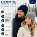 12 Pack Winter Beanie Hats for Men Women, Warm Cozy Knitted Cuffed Skull Cap, Wholesale - 12 Pack Black / Navy Blue / Gray — 3