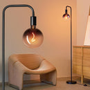 ONEWISH Floor Lamp for Living Room - Minimalist Industrial Standing Lamp with Modern LED Bulb, Globe Black Clear… — 1