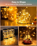 20 Pack Fairy Lights Battery Operated, 3.3ft 20 LED Mini String Lights Twinkle Lights Copper Wire Firefly Starry Lights for Mason Jars Wedding Party Christmas Centerpiece Table Decorations, Warm White | 3.3 Feet 20 LED — 4