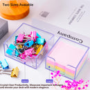Sticky Notes Holder，Clear Acrylic 3" x 3" Post it Note Holder Dispenser for Desk, Computer Screen, Classroom Office Organizer, Light Blue — 5