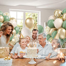 60pcs 12inch Sage Green Balloons with Sand White Gold Confetti Balloons | Green Sand White — 8