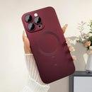 ankofave Magnetic for iPhone 15 Pro Phone Case for Women, Matte Luxury Soft Metallic Luster Design with Camera Lens Protector, Compatible with Magsafe Case for iPhone 15 Pro 6.1"-Red Wine — 4