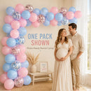 Pink and Blue Balloons Set, 35 Pack Pastel Pale Blue Pink Confetti Latex Balloons, 12 Inch Light Blue Pink Balloon Kit for Boy or Girl Gender Reveal Party Birthday Baby Bridal Shower Party Decorations | Pink Blue — 7