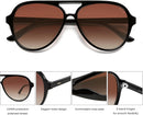 SOJOS Classic Polarized Aviator Sunglasses for Women Men, Retro Trendy Aviators Shades SJ2201 | Black/Gradient Reddish Brown | 58 Millimeters — 4