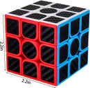 AHYUAN 3x3 Speed Cube Black Magic Cube Carbon Fibre Stickers Problem-Solving Brain Teaser Cube Toys Game Color-Matching Puzzle Fidget Toy Sensory Puzzles Stocking Stuffers for Kids Adults — 4
