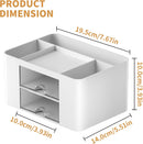 Marbrasse Pen Organizer with 2 Drawer, Multi-Functional Pencil Holder for Desk, Desk Organizers and Accessories with 5 Compartments + Drawer for Office Art Supplies (White) — 4
